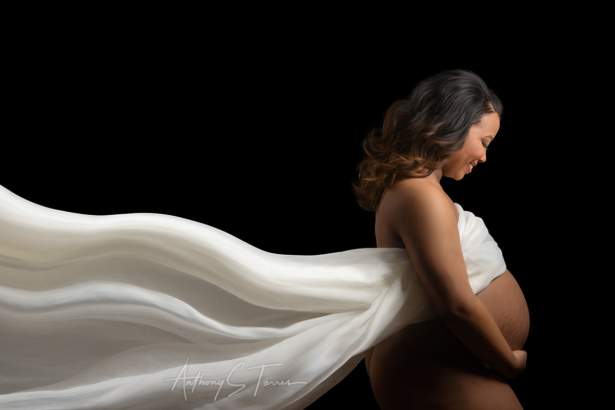 Fantashiyaa R., maternity boudoir session, Wake Forest NC
